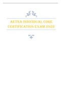 Aetna Individual Core Certification Exam 2022