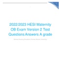 Hesi Maternity OB Exam Version 1&2 latest 2023/2024