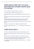 Traffic School Traffic Test 1&comma;2&comma;3 and 5 latest 2022 with complete solution&colon;&lpar;Quiz 4 is missing&rpar;