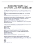 RN HESI MATERNITY EXAM QUESTIONS AND ANSWERS 2022-2023