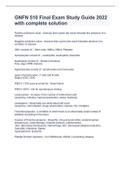 GNFN 510 Final Exam Study Guide 2022 with complete solution