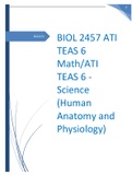 BIOL 2457 ATI TEAS 6 Math/ATI TEAS 6 - Science (Human Anatomy and Physiology)