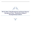 NR 631 Week 7 Risk Management and Human Resource Management Plans - Chamberlain College of Nursing&sol;Already Graded A