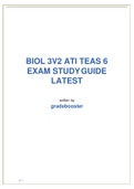  BIOL 3V2 ATI TEAS 6 EXAM STUDY GUIDE LATEST