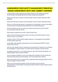 LEARN2SERVE FOOD SAFETY MANAGEMENT PRINCIPLES LESSON ASSESSMENTS WITH 100&percnt; CORRECT ANSWERS