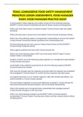 TEXAS&comma; LEARN2SERVE FOOD SAFETY MANAGEMENT PRINCIPLES LESSON ASSESSMENTS&comma; FOOD MANAGER EXAM&comma; FOOD MANAGER PRACTICE EXAM