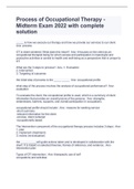 Process of Occupational Therapy - Midterm Exam 2022 with complete solution