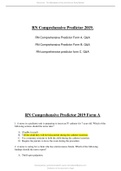 RN Comprehensive Predictor 2019. Form A,B &C. Complete Questions and answers.
