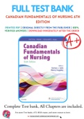 Test Bank for Canadian Fundamentals of Nursing 6th Edition By Patricia Potter&comma; Wendy Duggleby&comma; Patricia Stockert&comma; Barbara Astle&comma; Anne Perry&comma; Amy Hall Chapter 1-48 Complete Guide A&plus;