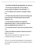 ServSafe Alcohol Exam Questions & Answers