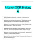 A Level OCR Biology  A