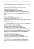 PN3 EXAM 1 QUESTIONS AND ANSWERS Rasmussen College