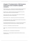 Chapter 2 Fundamentals of DB Systems Final Exam And Complete Updated Answers&period;