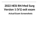 2022 HESI RN Med Surg Version 1 (V1) exit exam  Actual Exam Screenshots