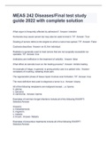 MEAS 242 Diseases&sol;Final test study guide 2022 with complete solution