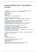 Personal Selling Exam &num;1 Questions & Answers
