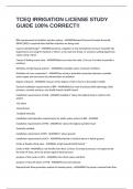 TCEQ IRRIGATION LICENSE STUDY GUIDE 100&percnt; CORRECT&excl;&excl;