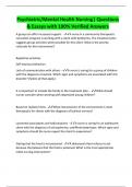 Psychiatric&sol;Mental Health Nursing&vert; Questions  & Essays with 100&percnt; Verified Answers 