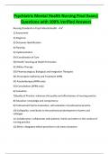 Psychiatric Mental Health Nursing Final Exam&vert;  Questions with 100&percnt; Verified Answers 