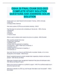 OSHA 30 Final Exam 2022-2023 complete study solution questions and answers solve solution