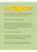 COC CANCER PROGRAM STANDARDS &vert;questions with 100&percnt; Correct Answers &vert; Verified &vert; Latest Update 2024 Graded A&plus;