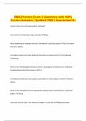 RMA Practice Exam 2 Questions with 100&percnt; Correct Answers &vert; Updated 2024 &vert; Guaranteed A&plus;