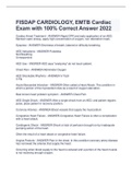 FISDAP CARDIOLOGY, EMTB Cardiac Exam with 100% Correct Answer 2022