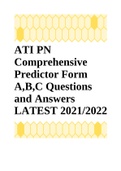 ATI PN Comprehensive Predictor Form A&comma;B&comma;C Questions and Answers LATEST 2021&sol;2022