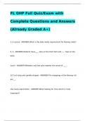 FL GHP Full Quiz&sol;Exam with Complete Questions and Answers &lpar;Already Graded A&plus;&rpar;