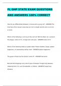 FL GHP STATE EXAM QUESTIONS AND ANSWERS 100&percnt; CORRECT