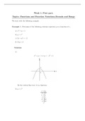 Course note for Functions and Function Notations-Domain and Range