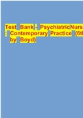Test Bank - Psychiatric Nursing : Contemporary Practice (6th Edition by Boyd)