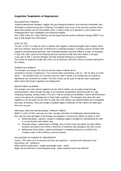 Cognitive Treatments of Depression - AQA Psychology