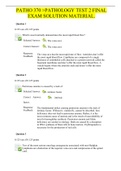 PATHO 370 >PATHOLOGY TEST 2 FINAL EXAM SOLUTION MATERIAL&period;