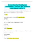 Service Now Certified System Administrator - Practice Test Questions and Answers Graded A&plus;