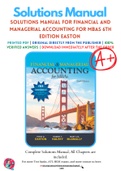 Solutions Manual For Financial and Managerial Accounting for MBAs 6th Edition Easton 