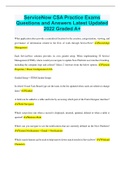 ServiceNow CSA Practice Exams Questions and Answers Latest Updated 2022 Graded A&plus;