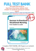 Test Bank For Success in Practical/Vocational Nursing: From Student to Leader 8th Edition By Patricia Knecht 9780323356312 Chapter 1-19 Complete Guide .