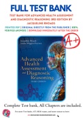 Test Bank For Advanced Health Assessment and Diagnostic Reasoning 3rd Edition by Jacqueline Rhoads 9781284105377 Chapter 1-16 Complete Guide.