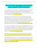 PALS PreTest Questions and Answers Latest Updated 2022 Graded A&plus;