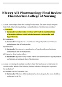 NR 293 ATI Pharmacology Final Review 2020 Chamberlain College of Nursing