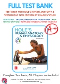 Test Bank For Hole's Human Anatomy & Physiology 16th Edition by Charles Welsh 9781260265224 Chapter 1-24 Complete Guide .