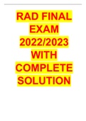 RAD FINAL EXAM 2022/2023 WITH COMPLETE SOLUTION