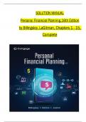 Solution Manual for Personal Financial Planning&comma; 16th Edition 2024 by Randy Billingsley&comma; Lawrence J&period; Gitman&comma; All 1-15 Chapters Covered &comma;Latest Edition 