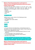 NR 511 Final Exam Questions and Answers 100&percnt;Correct&sol;Verified Guaranteed Success Latest Update 2022&sol;2023