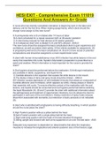 HESI EXIT - Comprehensive Exam 111019 Questions And Answers A&plus; Grade