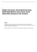 Walden University, Psychopharmacology, NURS 6630 Midterm Exam Study Guide (2022-2023) Questions with Answers