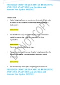FEB 324224 CHAPTER 21&colon; CAPITAL BUDGETING AND COST ANALYSIS Exam Questions and Answers New Update 2022&sol;2023 