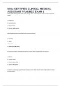 NHA&colon; CERTIFIED CLINICAL MEDICAL ASSISTANT PRACTICE EXAM 1