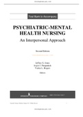 Test Bank for Psychiatric-Mental Health Nursing An Interpersonal Approach 2nd Edition Jones  / All Chapters 1-29 / Full Complete 2022 - 2023